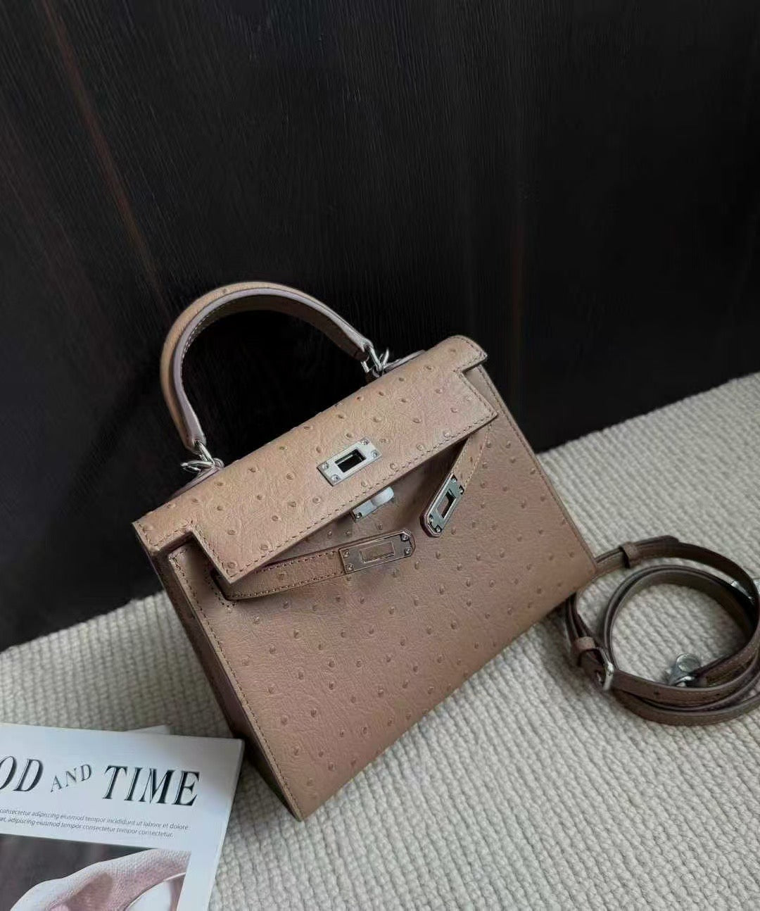 H collection- Ostrich Kelly 22cm