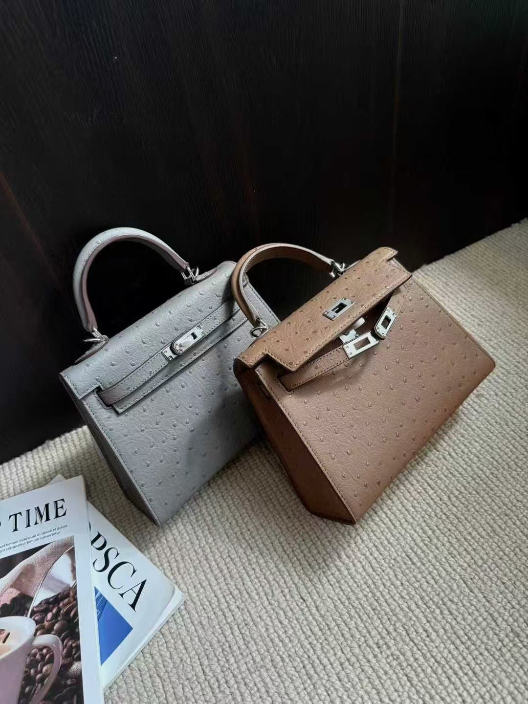 H collection- Ostrich Kelly 22cm