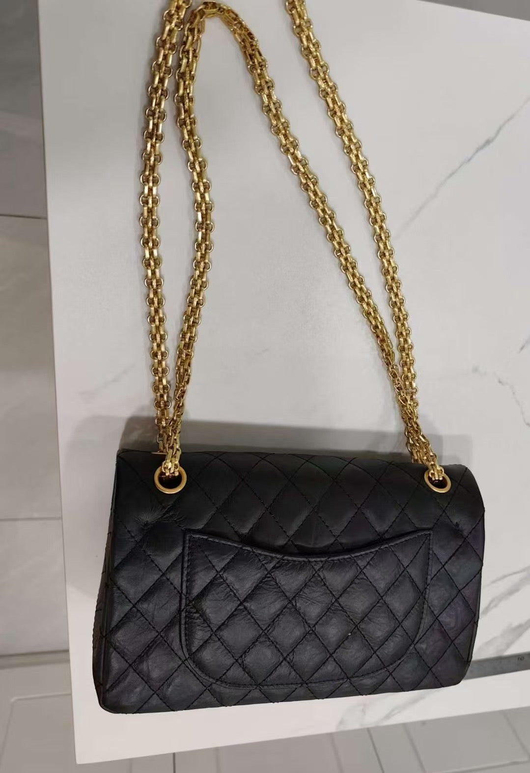 CC style- 255 菱格真皮單肩包