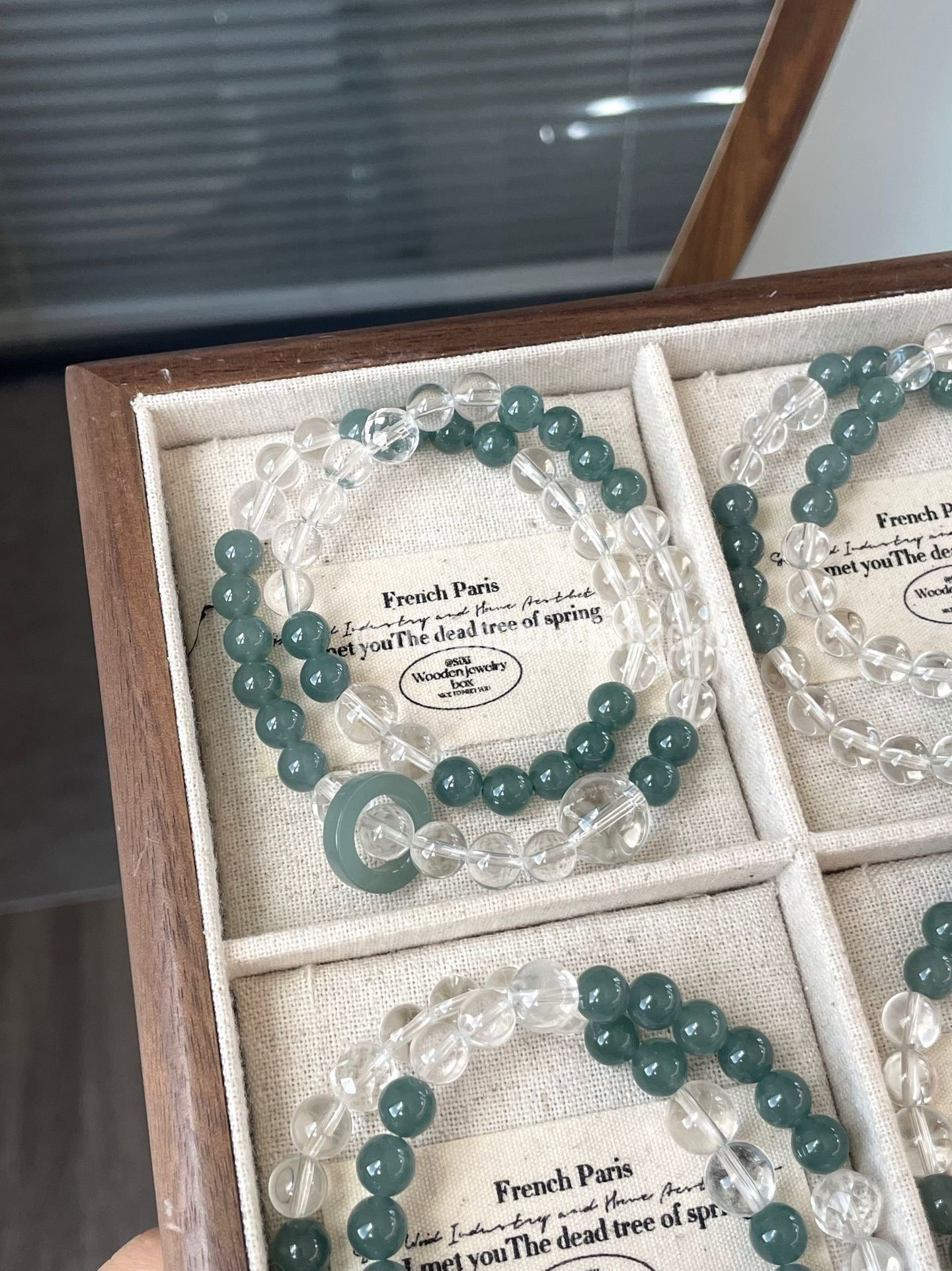 Crystal- 💎 Jadeite × Clear Quartz × Copper Accent Loops