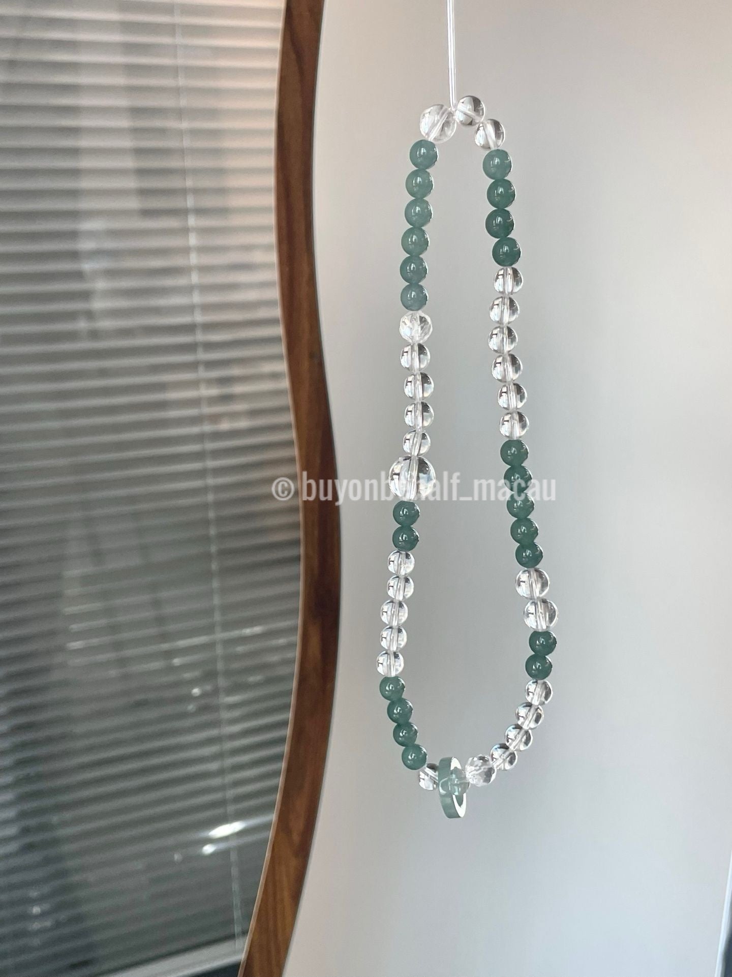 Crystal- 💎 Jadeite × Clear Quartz × Copper Accent Loops