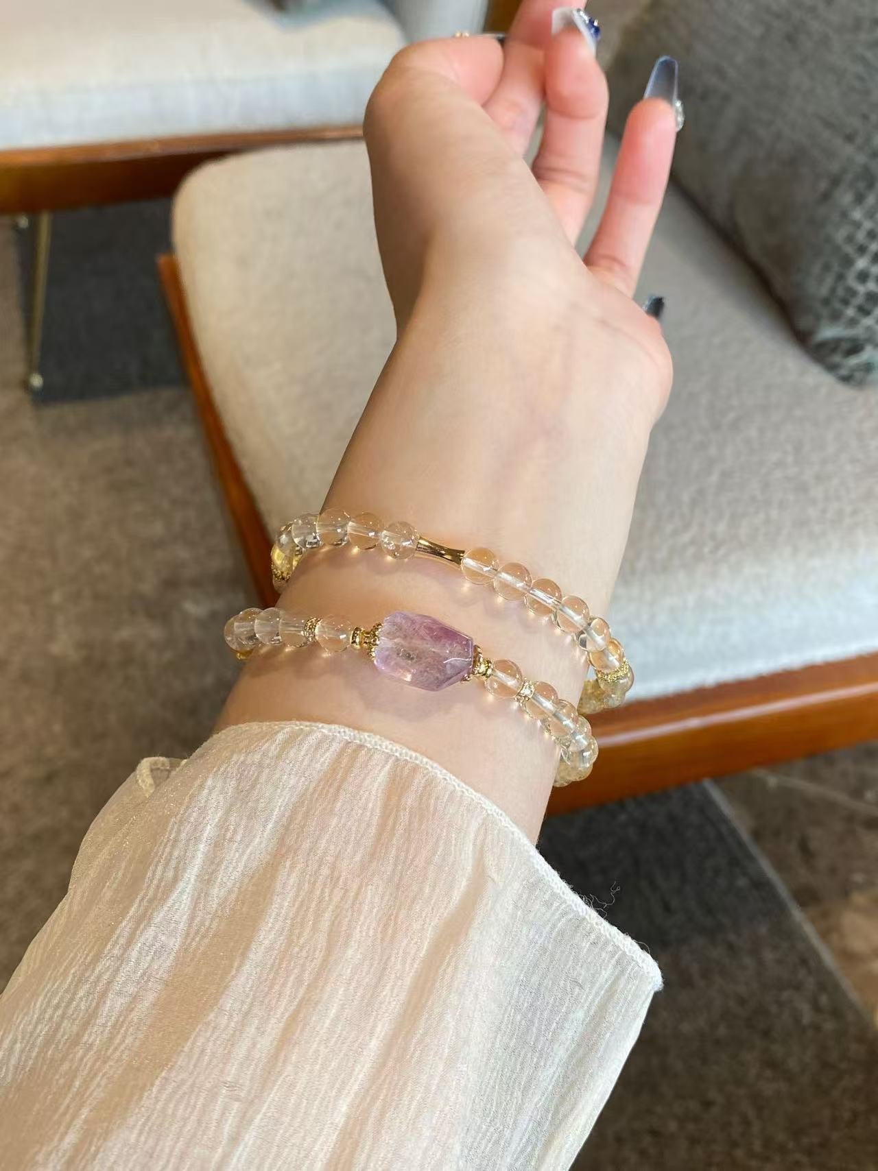 Crystal - Yellow Asai/Amethyst bracelet