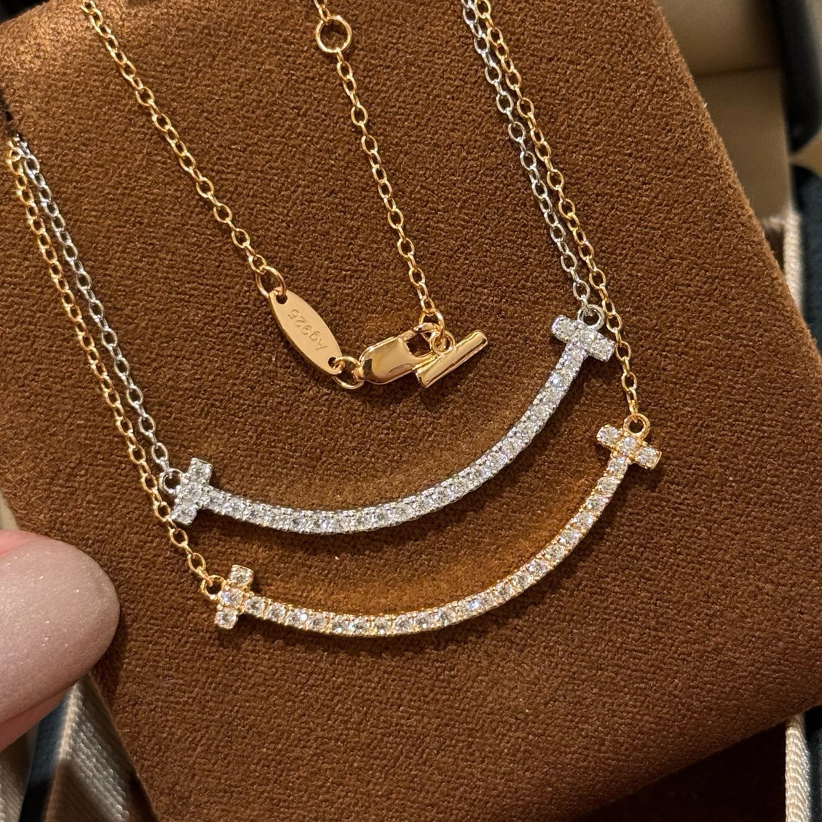 925 Sliver necklace 笑臉鑽石項鍊