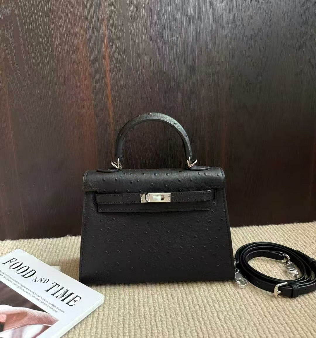 H collection- Ostrich Kelly 22cm