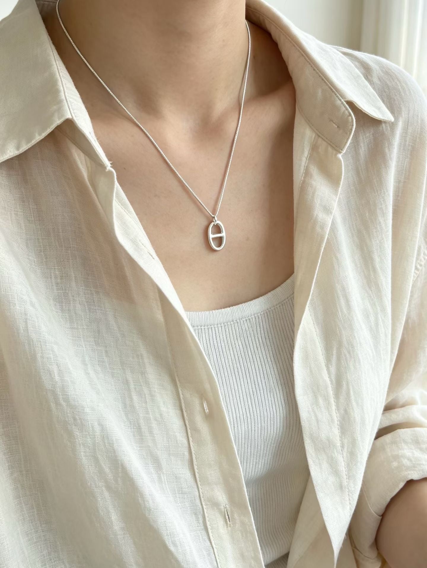 925 Sliver Necklace 豬鼻項鏈