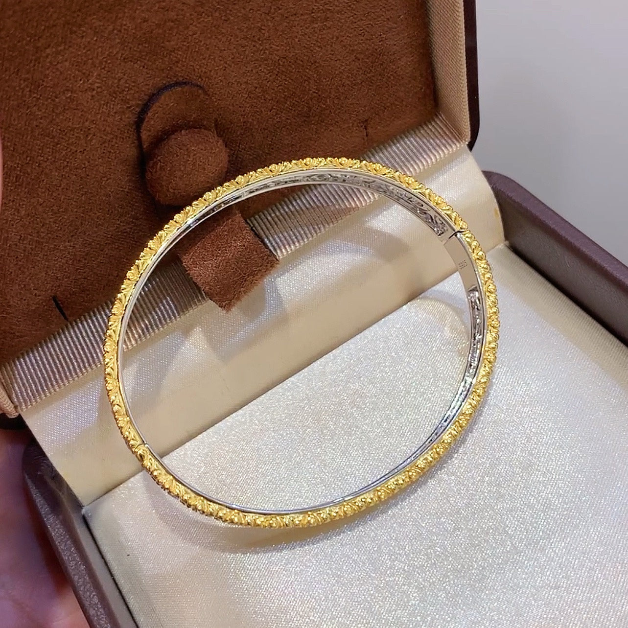 925 Sliver| 重工葉子拉絲手鐲