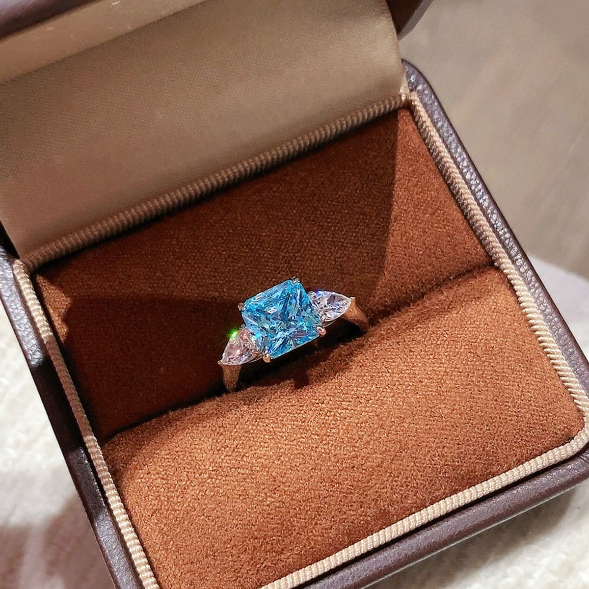 925 Sliver Ring 戒子 海藍寶鑽石戒指
