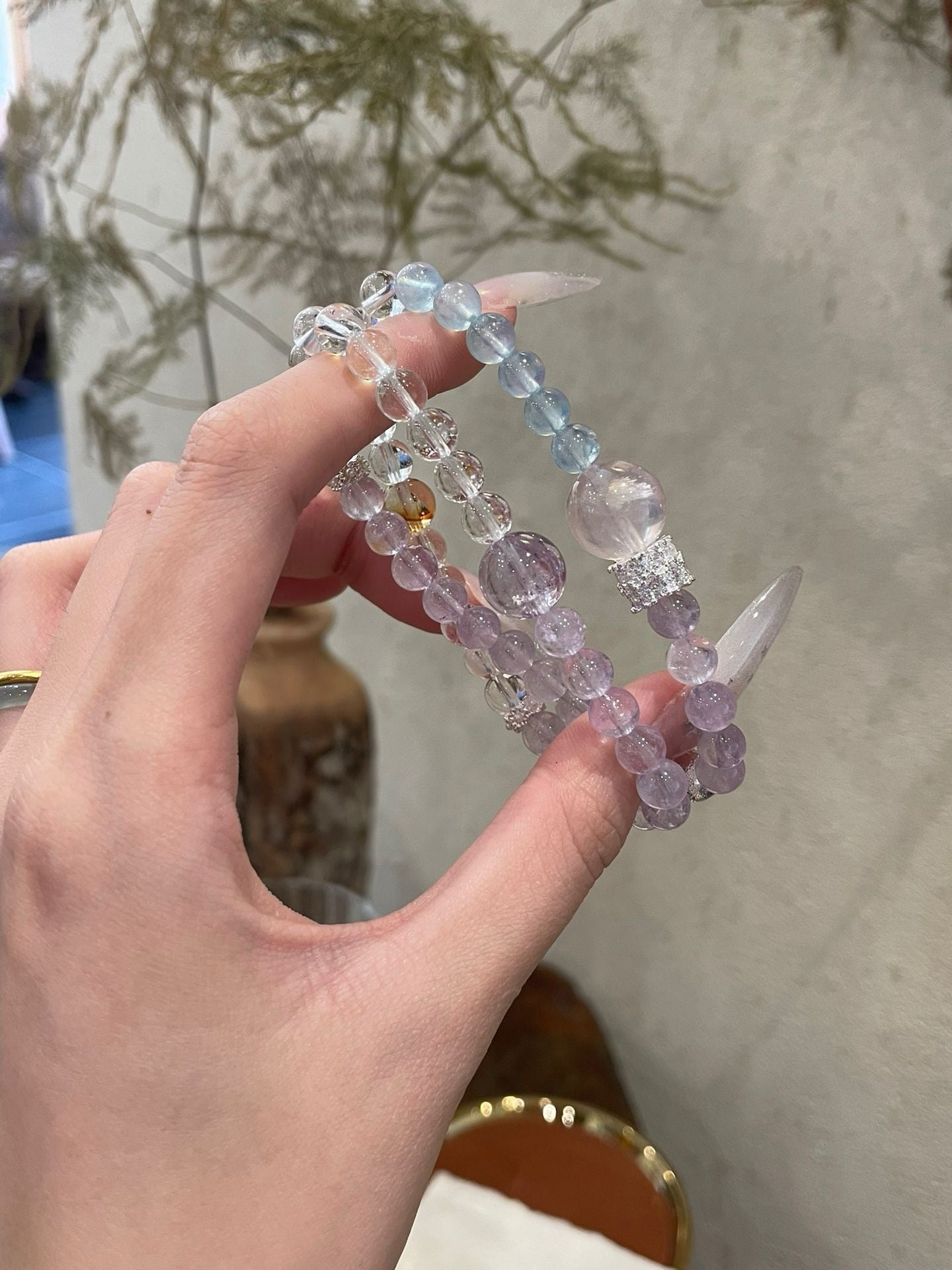 Crystal- 紫阿塞➕白水晶➕海藍寶➕粉晶➕黃塔晶