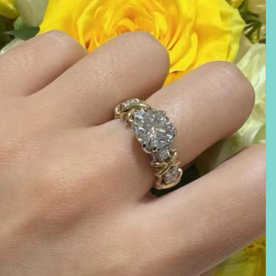 925 Sliver Ring 戒指八爪雙色交叉戒指