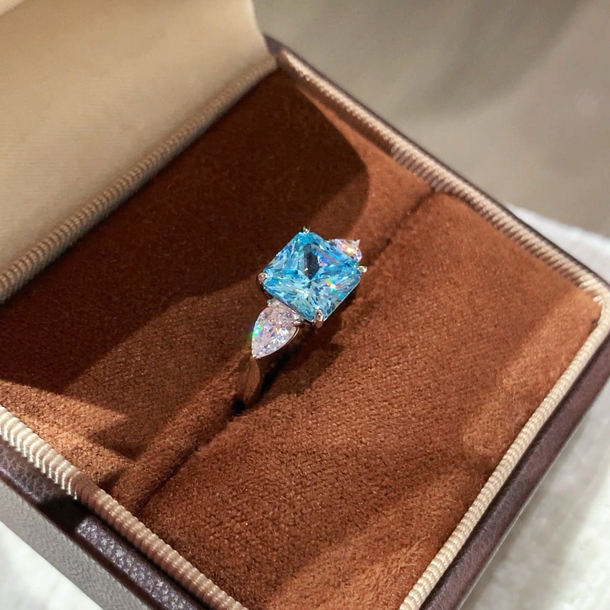 925 Sliver Ring 戒子 海藍寶鑽石戒指