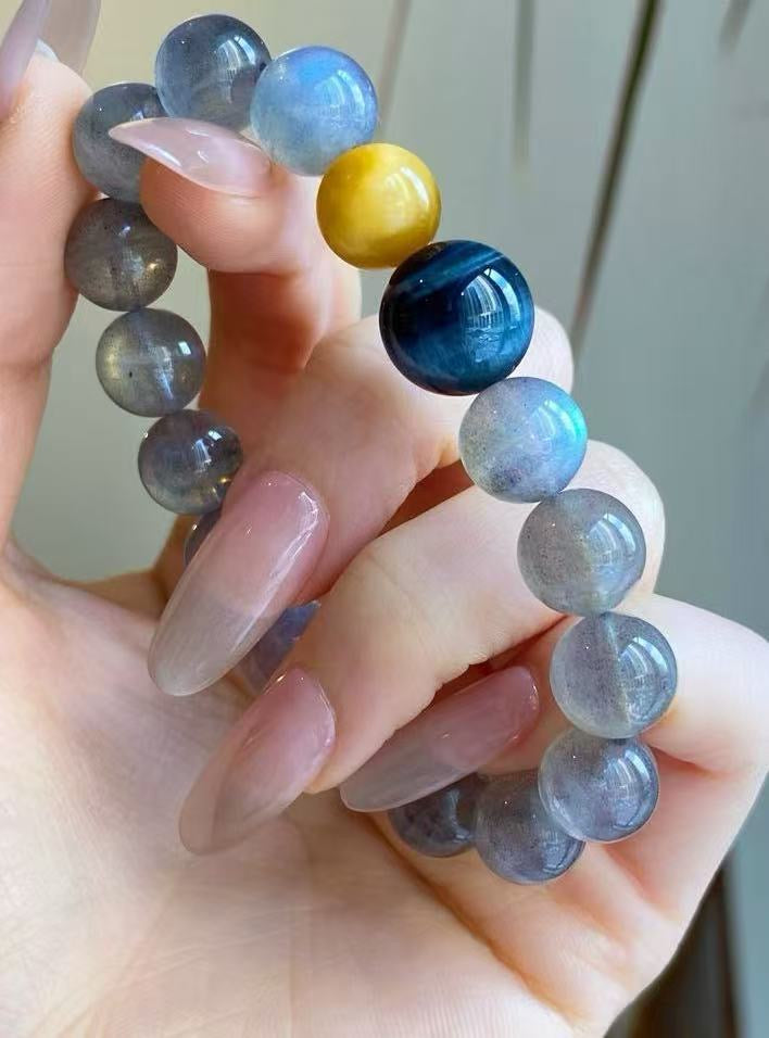 Crystal- Gray Moonlight, Golden Tiger Eye, Blue Tiger Eye