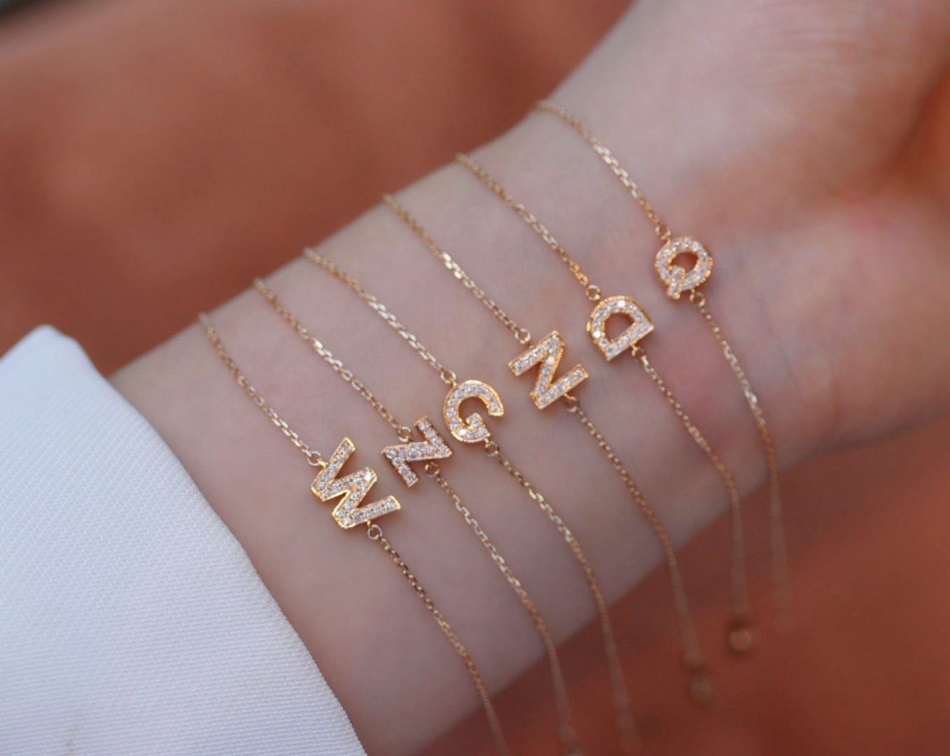 Jewelry | 18K金字母天然鑽石手鍊