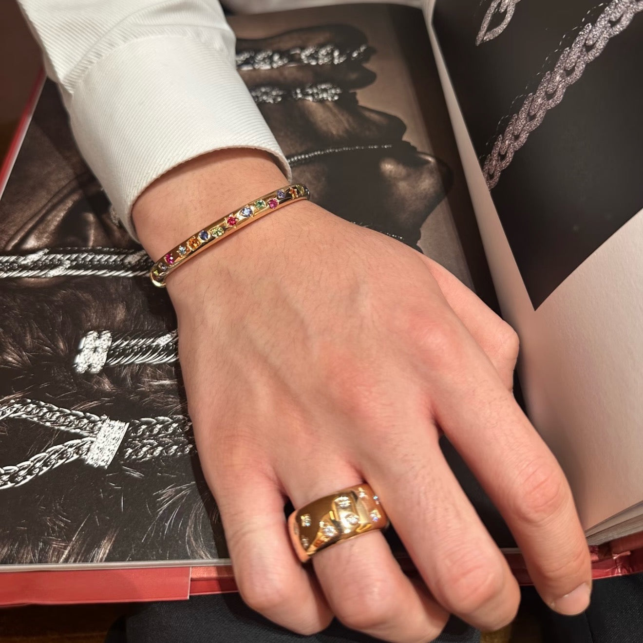 925 sliver bracelet- 七彩寶石手鐲