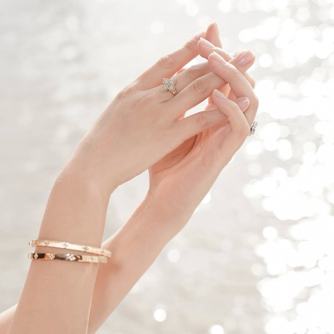 925 Sliver | 四葉草花朵鑽石戒指