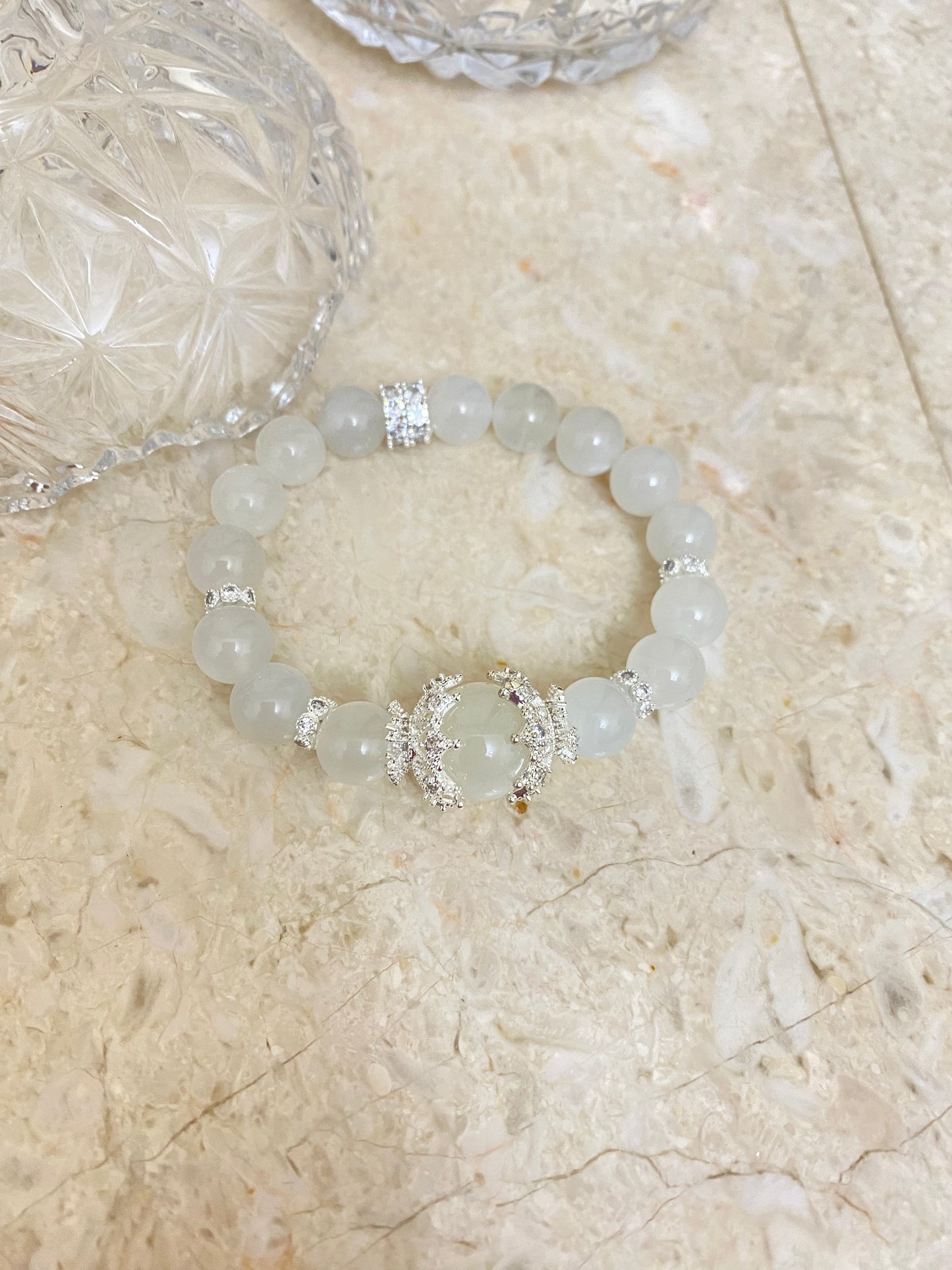 Crystal - White moonstone bracelet