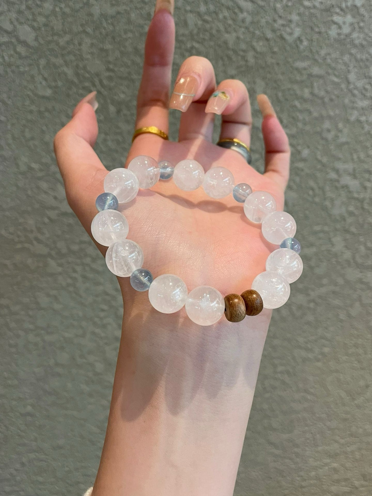 Crystal - 白幽靈/海藍寶/沈香手鍊