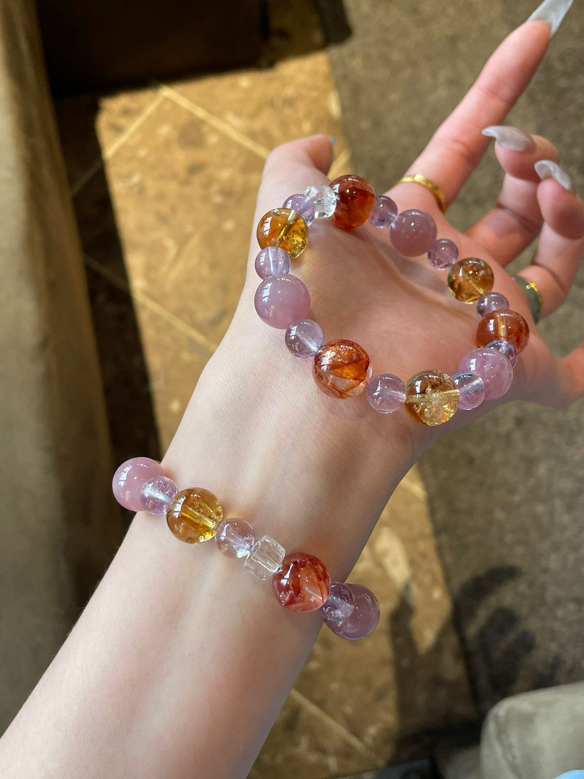 Crystal - 紫馬粉/紅膠花/黃塔晶/紫阿塞/白水晶切面