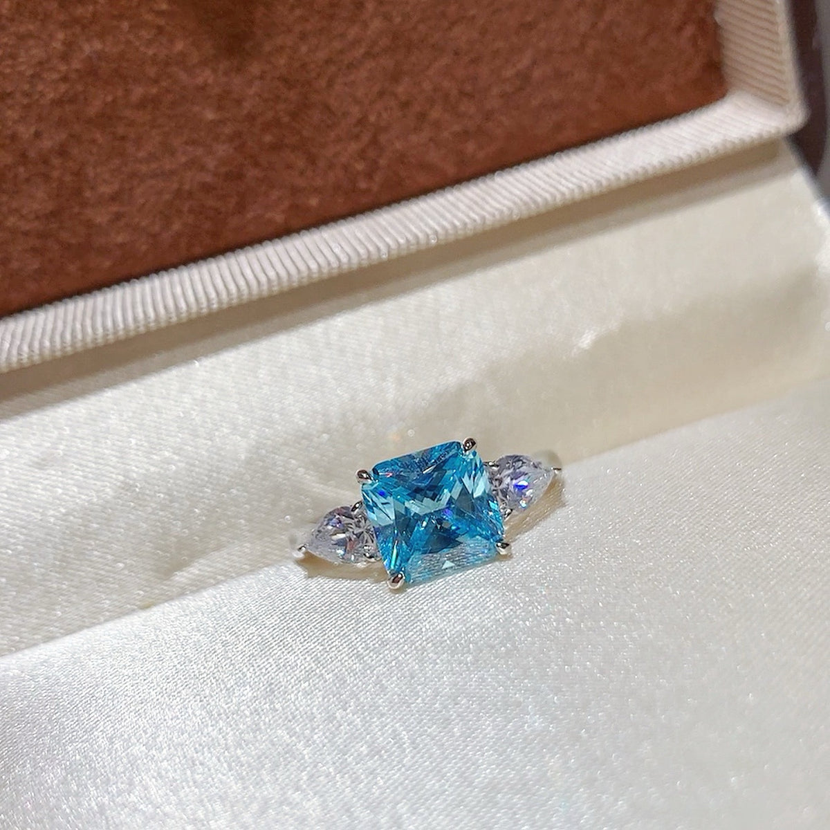 925 Sliver Ring 戒子 海藍寶鑽石戒指