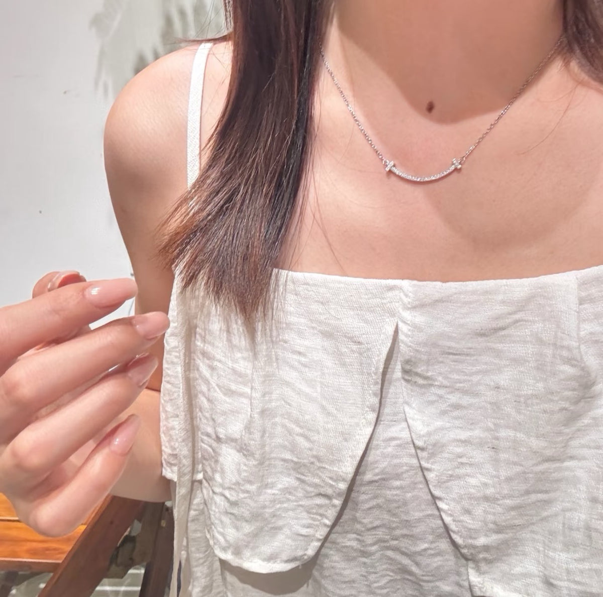 925 Sliver necklace 笑臉鑽石項鍊