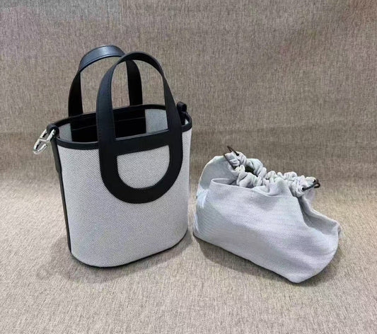 H collection- 帆布拼皮，豬鼻菜藍