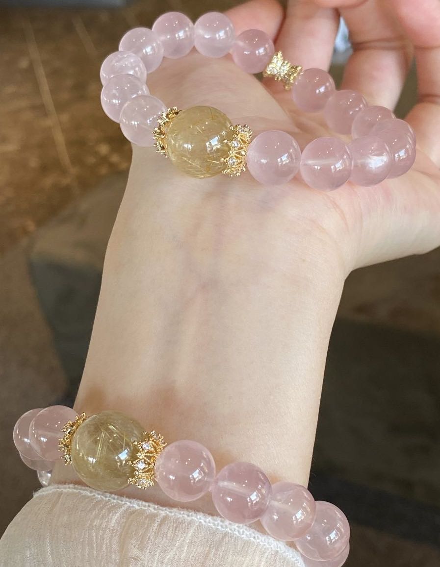 Crystal-  Rose Quartz Bracelet [火屬性］