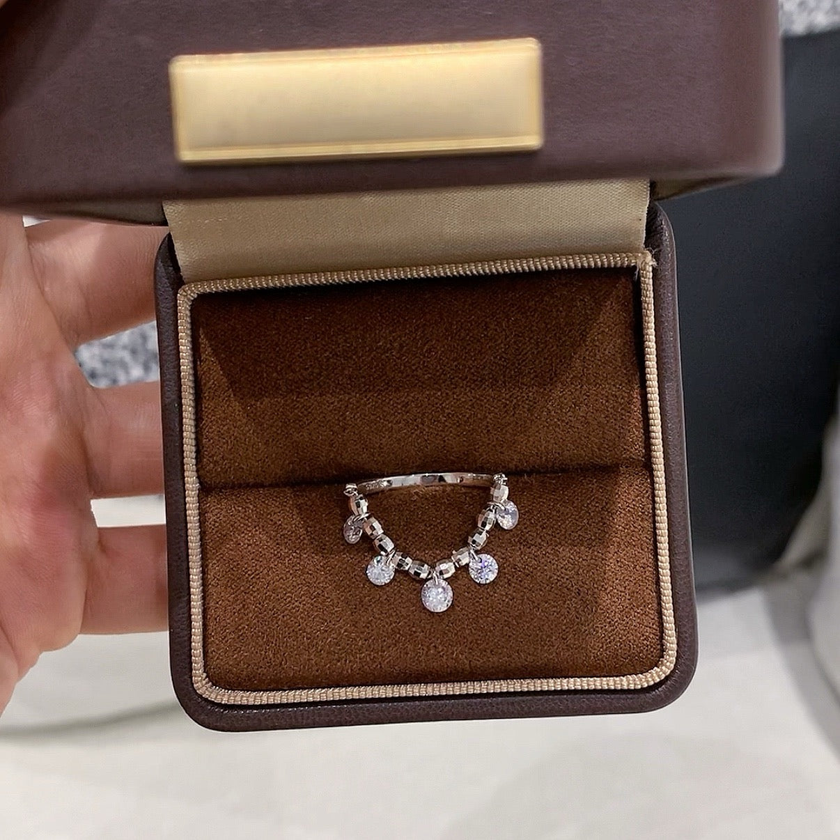 925 Sliver Ring戒子 半鏈條流蘇鑽石戒指 $420 VIP$388