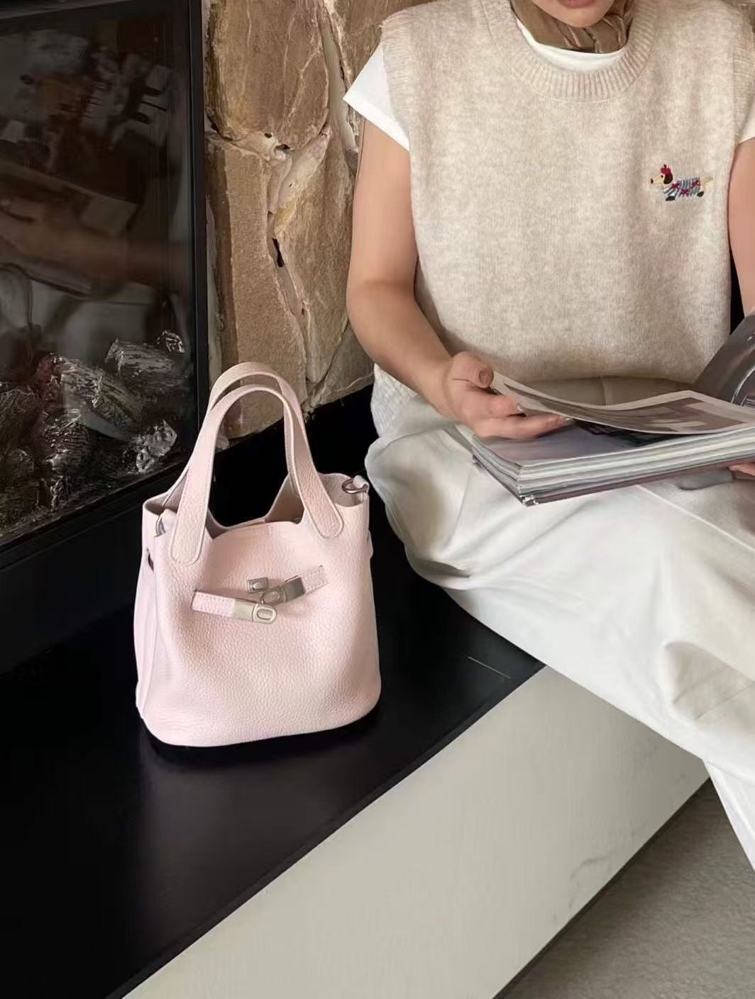 Designer bag- Leather bucket