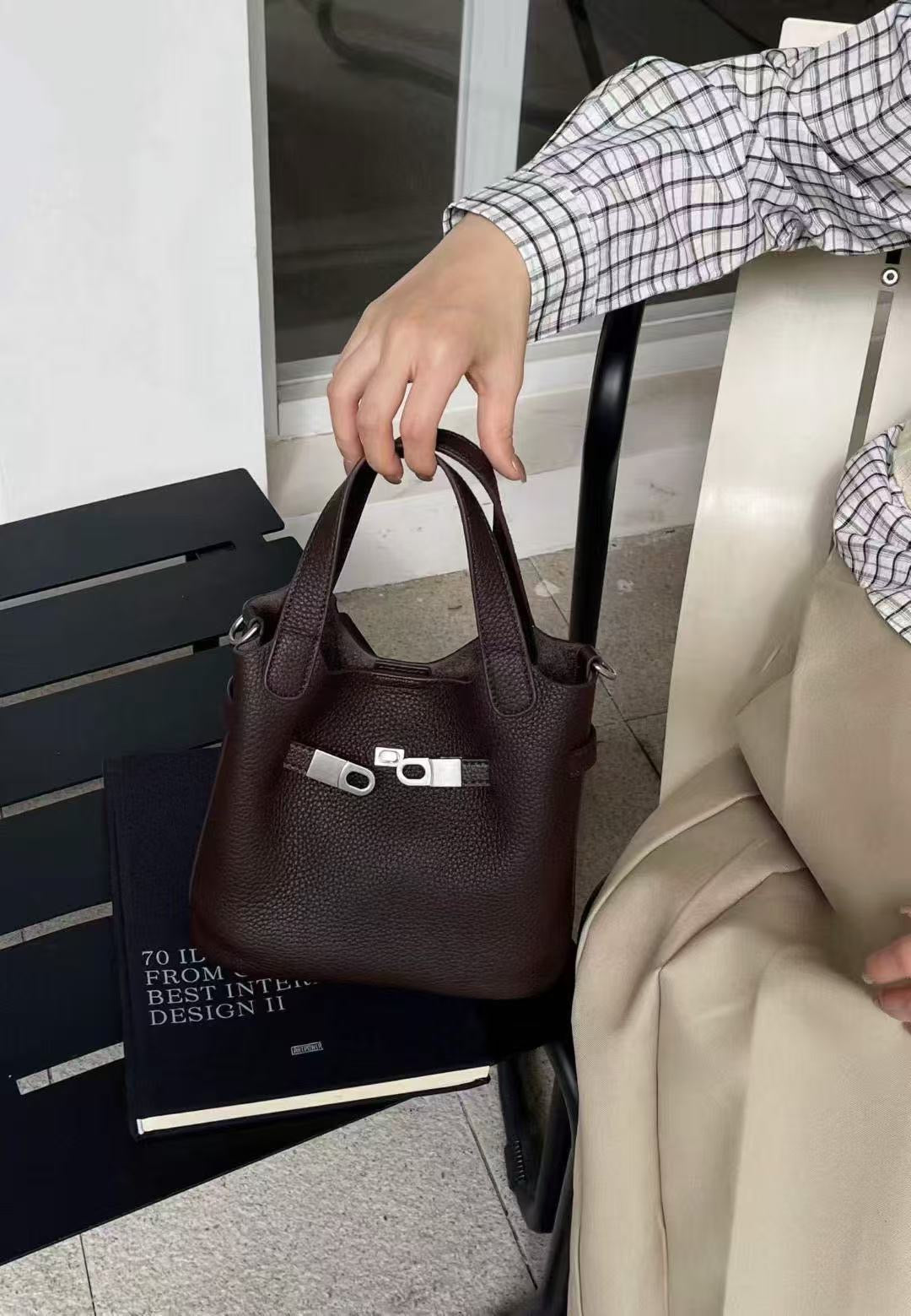 Designer bag- Leather bucket