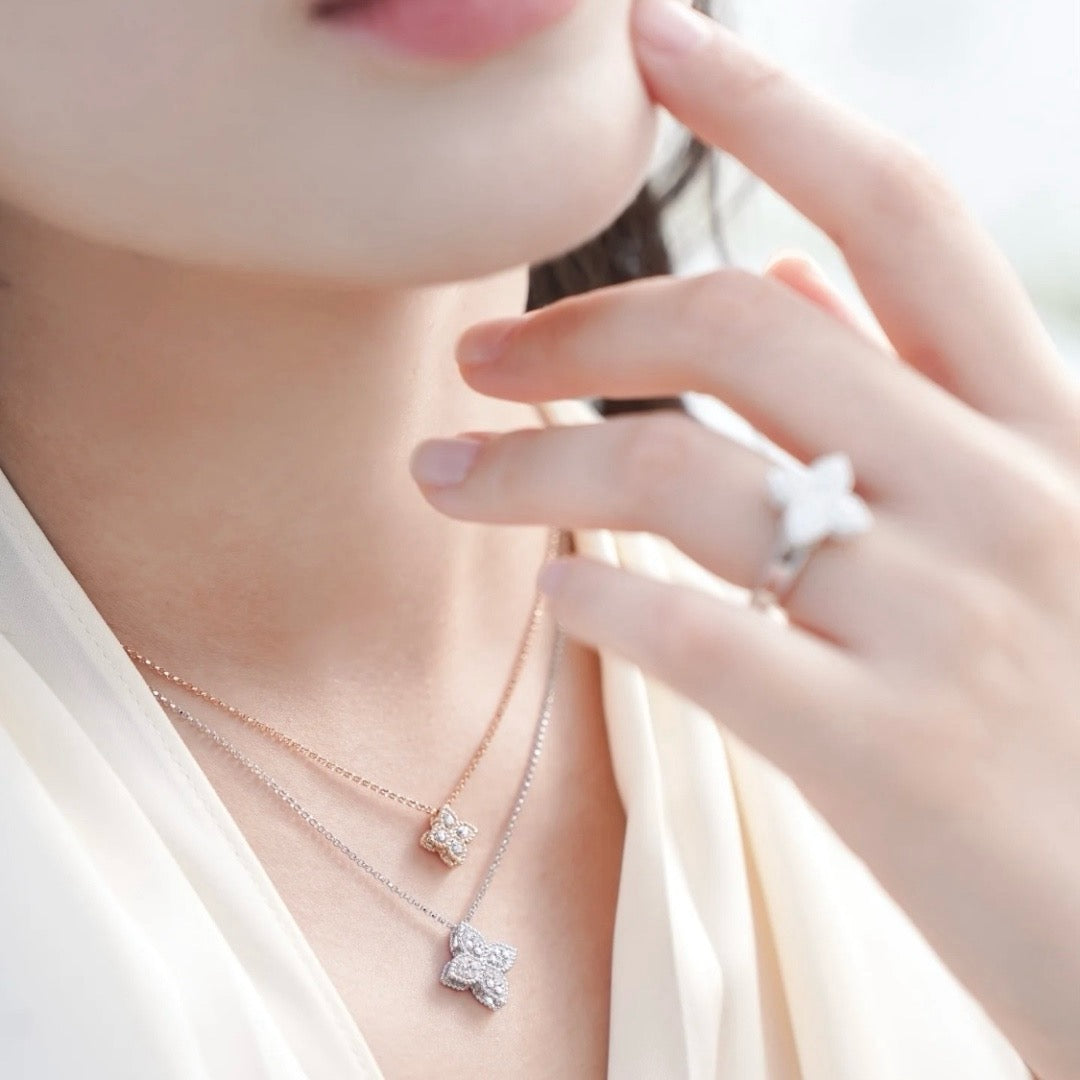 925 Sliver | 四葉草花朵鑽石戒指