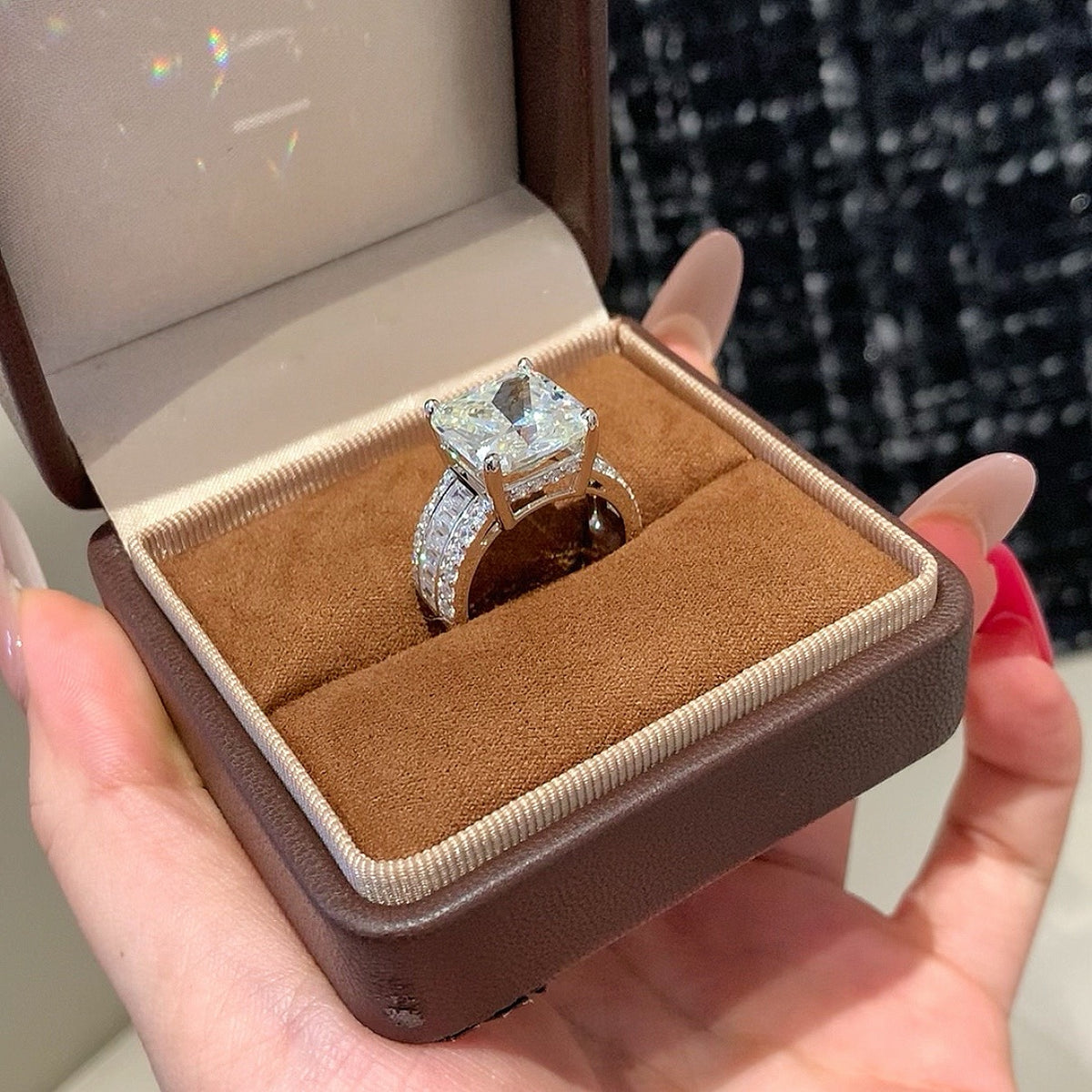 925 Sliver Ring戒子 枕形大鑽戒指