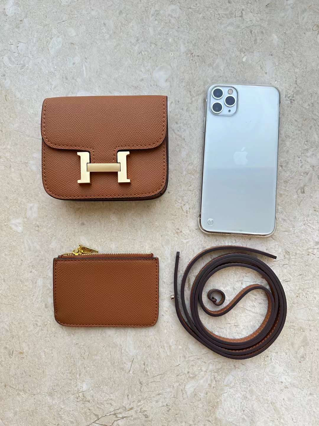 H collection - Mini H lock WOC, leather