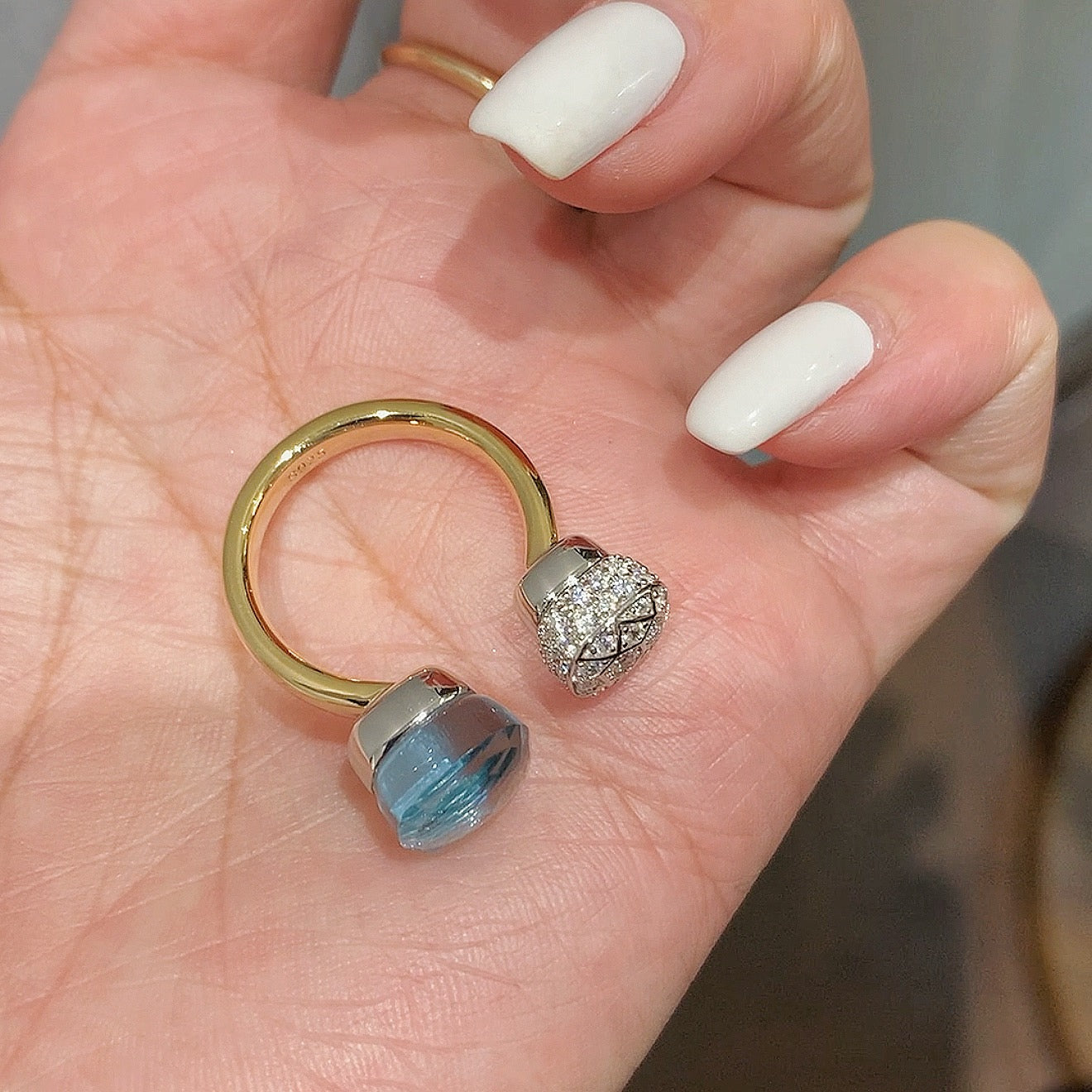 925 Sliver| Ring戒子 糖果鑽石開口戒