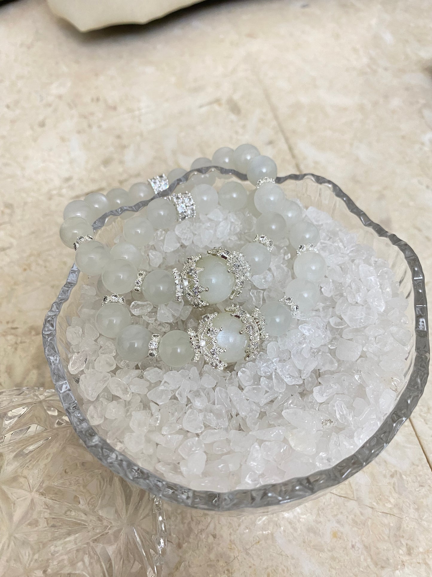Crystal - White moonstone bracelet
