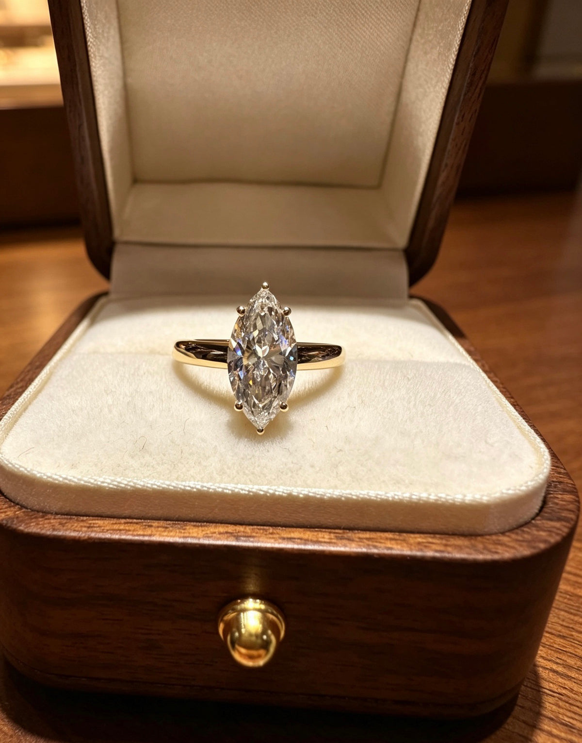 jewelry-真金真鑽｜ 2卡馬眼石簡約經典鑽戒