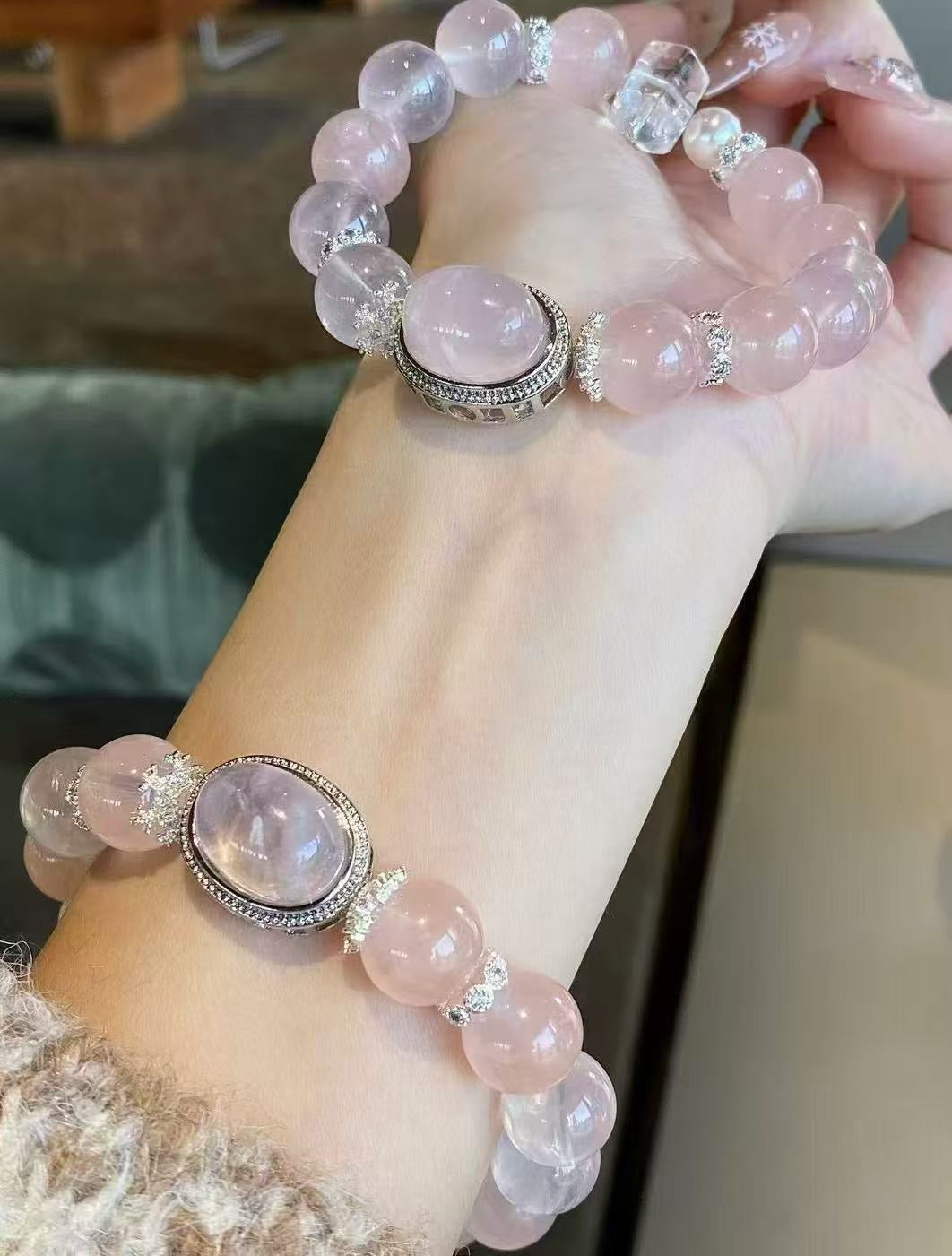 Crystal-  Rose Quartz Bracelet [火屬性］