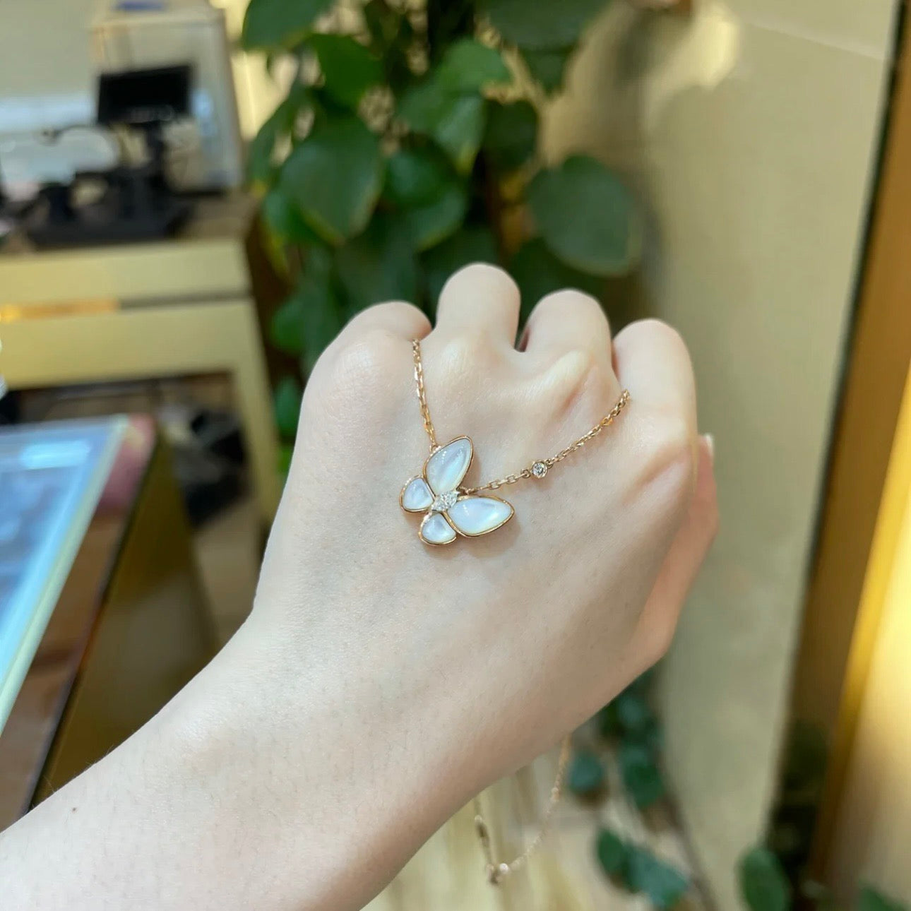 925 Sliver | 白貝蝴蝶項鍊