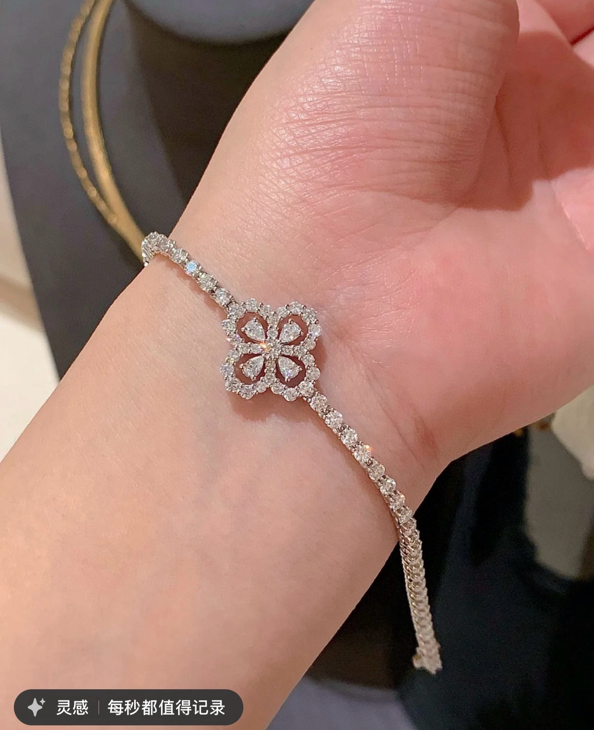 925 Sliver bracelet 四葉草鑽石手鍊