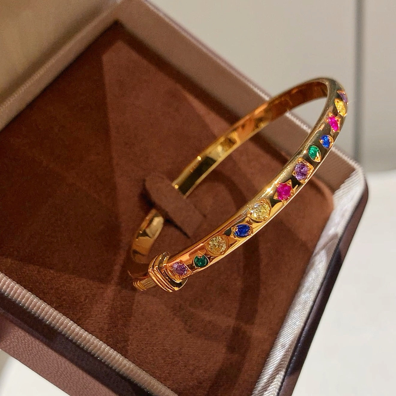 925 sliver bracelet- 七彩寶石手鐲