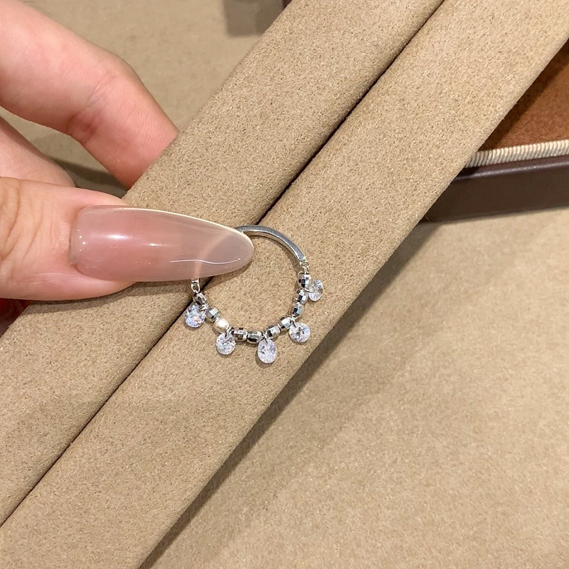 925 Sliver Ring戒子 半鏈條流蘇鑽石戒指 $420 VIP$388