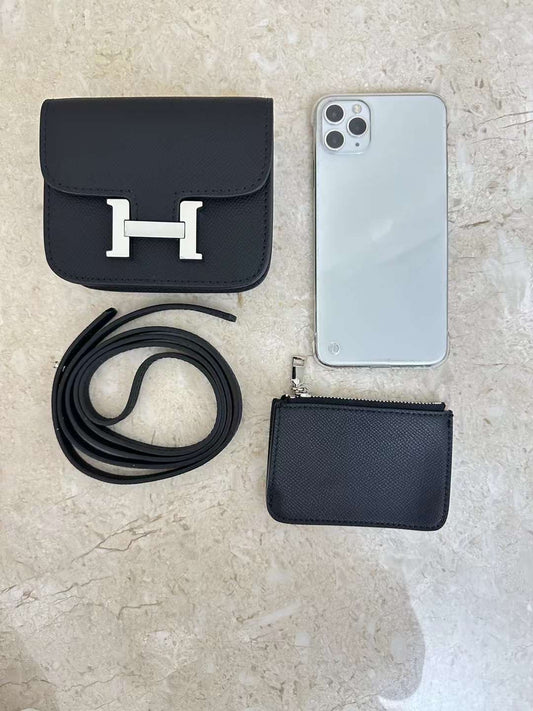 H collection - Mini H lock WOC, leather