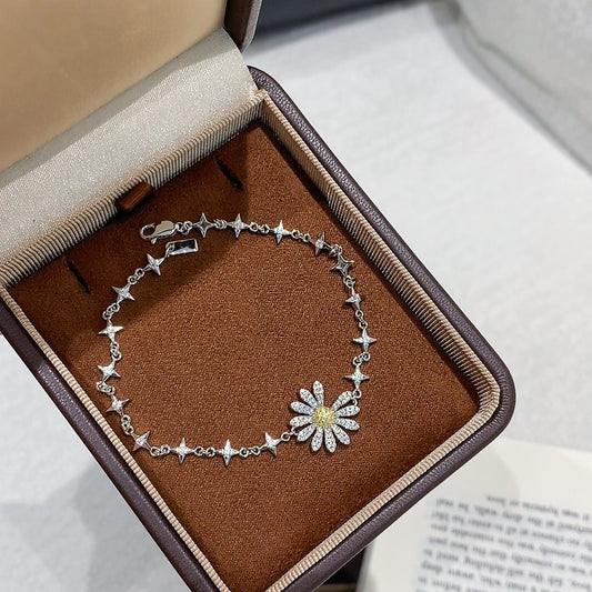 925 Sliver bracelet 菊花鑽石手鍊