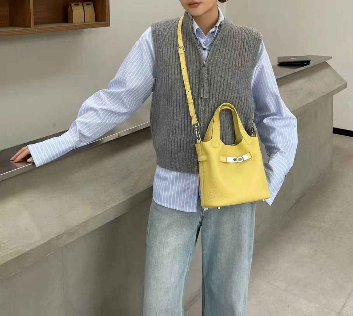 Designer bag- Leather bucket