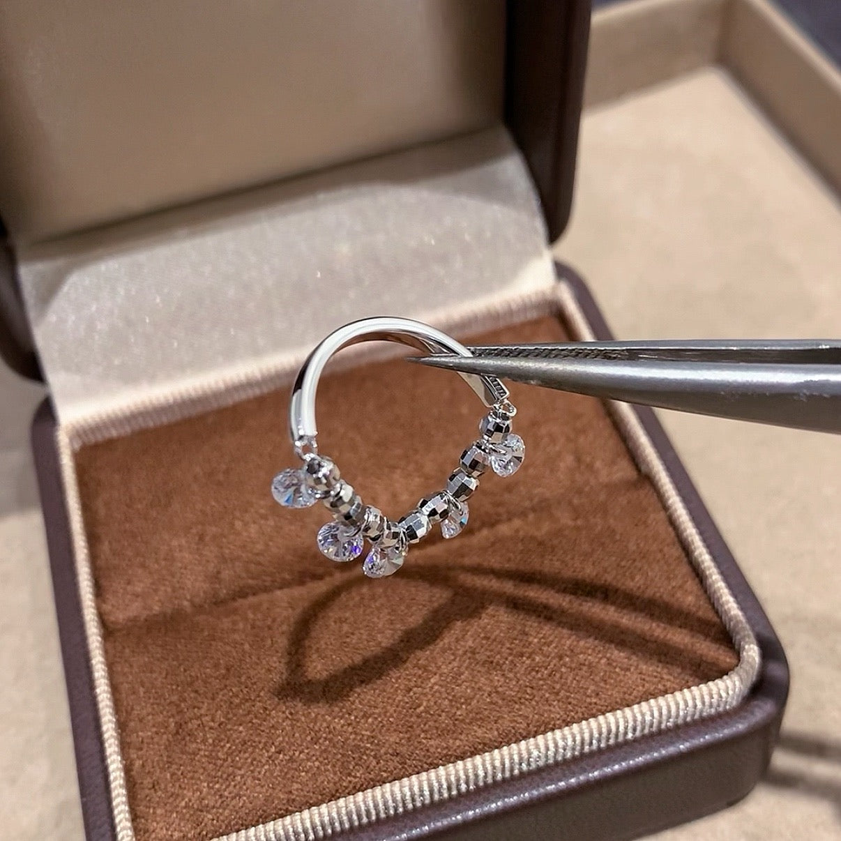 925 Sliver Ring戒子 半鏈條流蘇鑽石戒指 $420 VIP$388