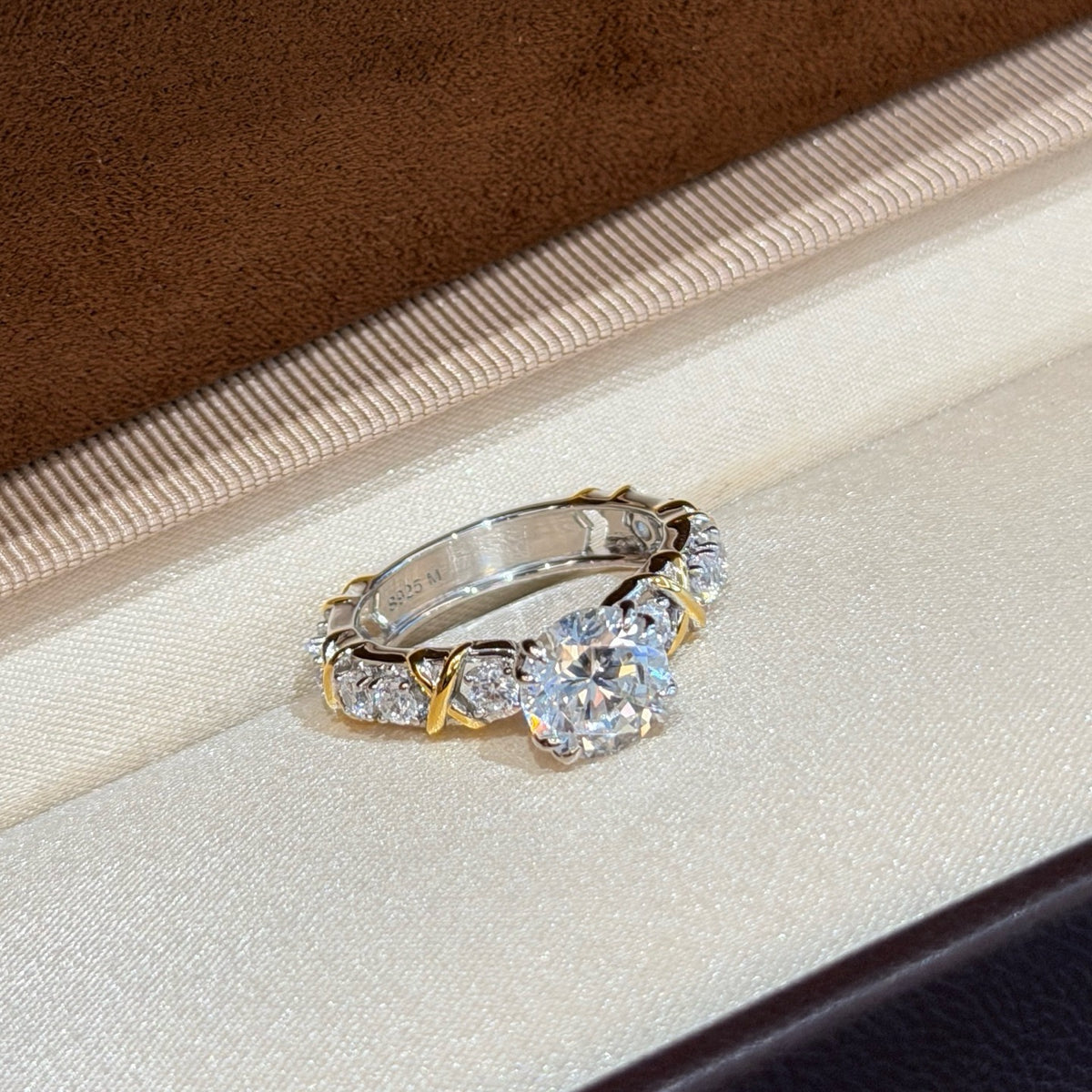 925 Sliver Ring 戒指八爪雙色交叉戒指