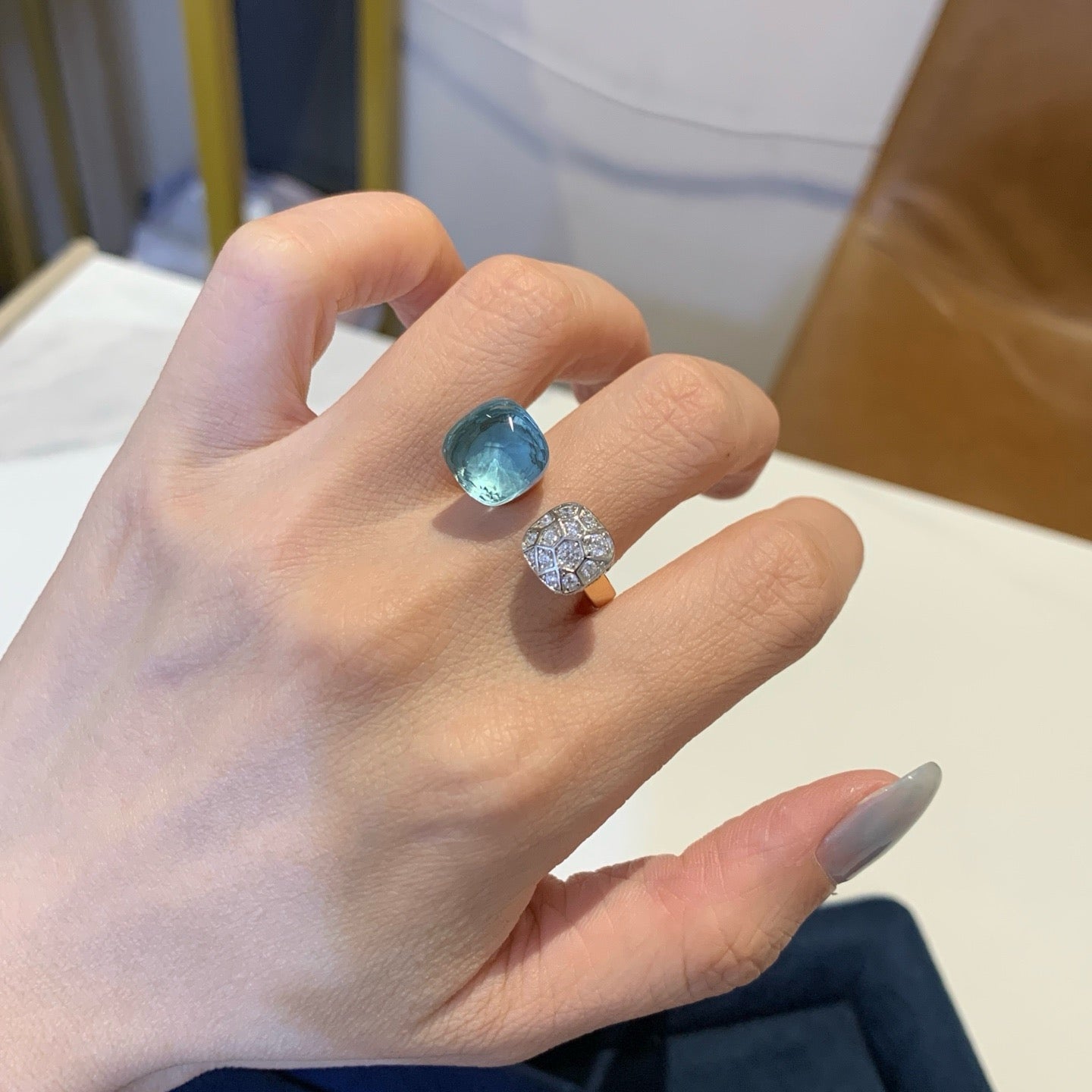 925 Sliver| Ring戒子 糖果鑽石開口戒