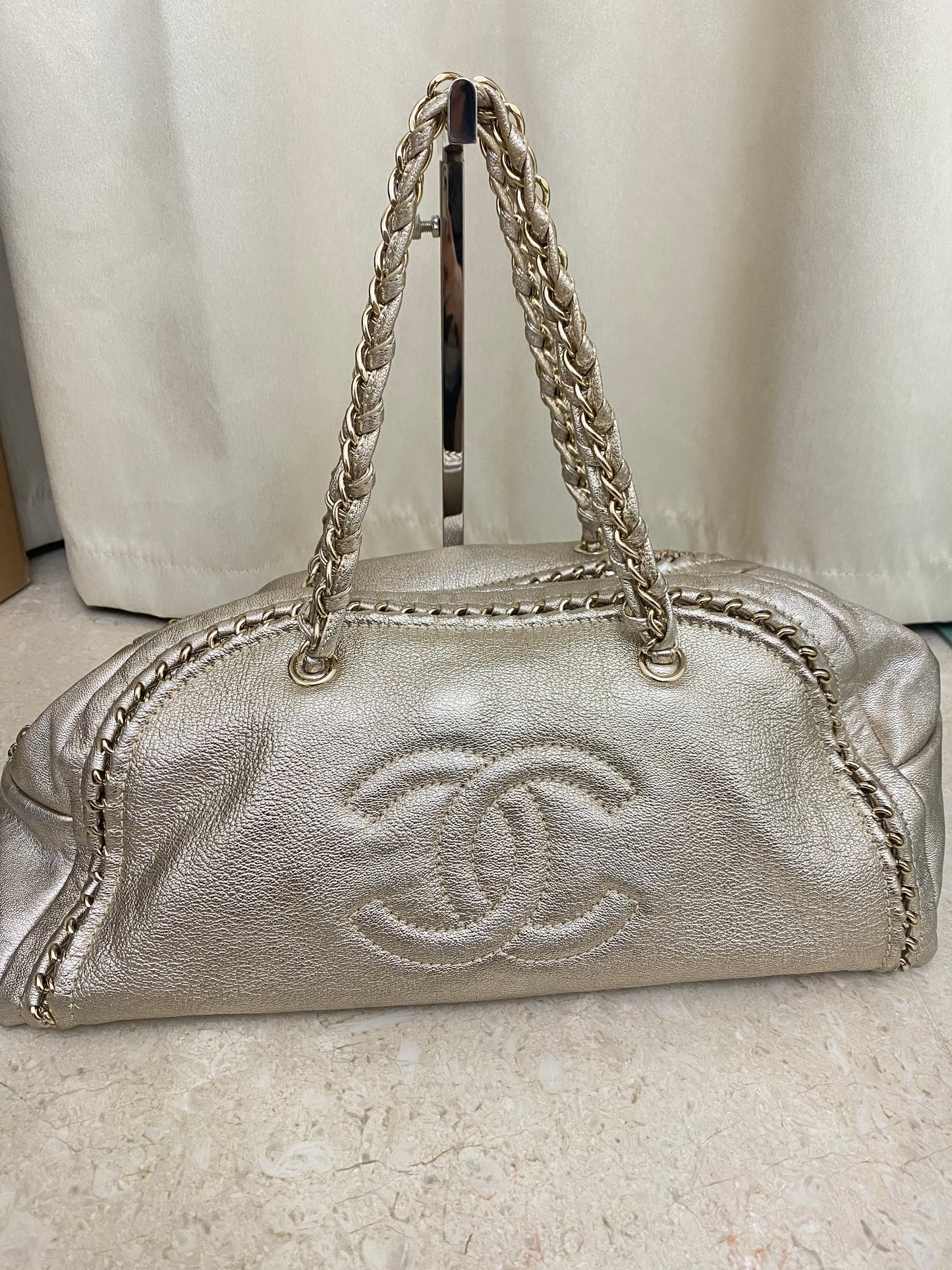 Japan Vintage - CHANEL 金銀色保齡球袋