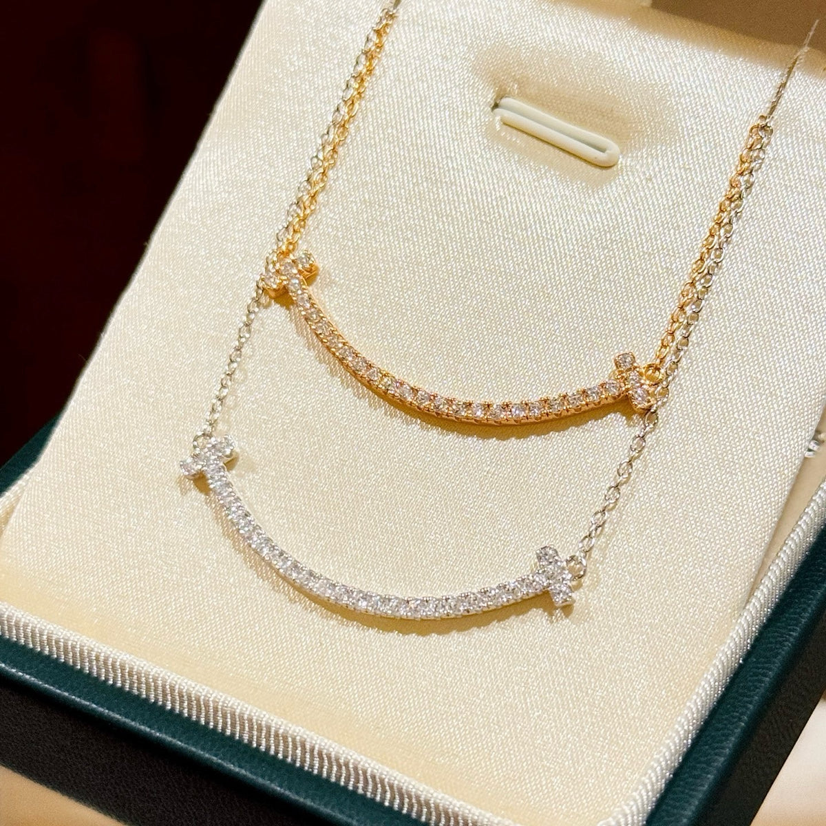 925 Sliver necklace 笑臉鑽石項鍊