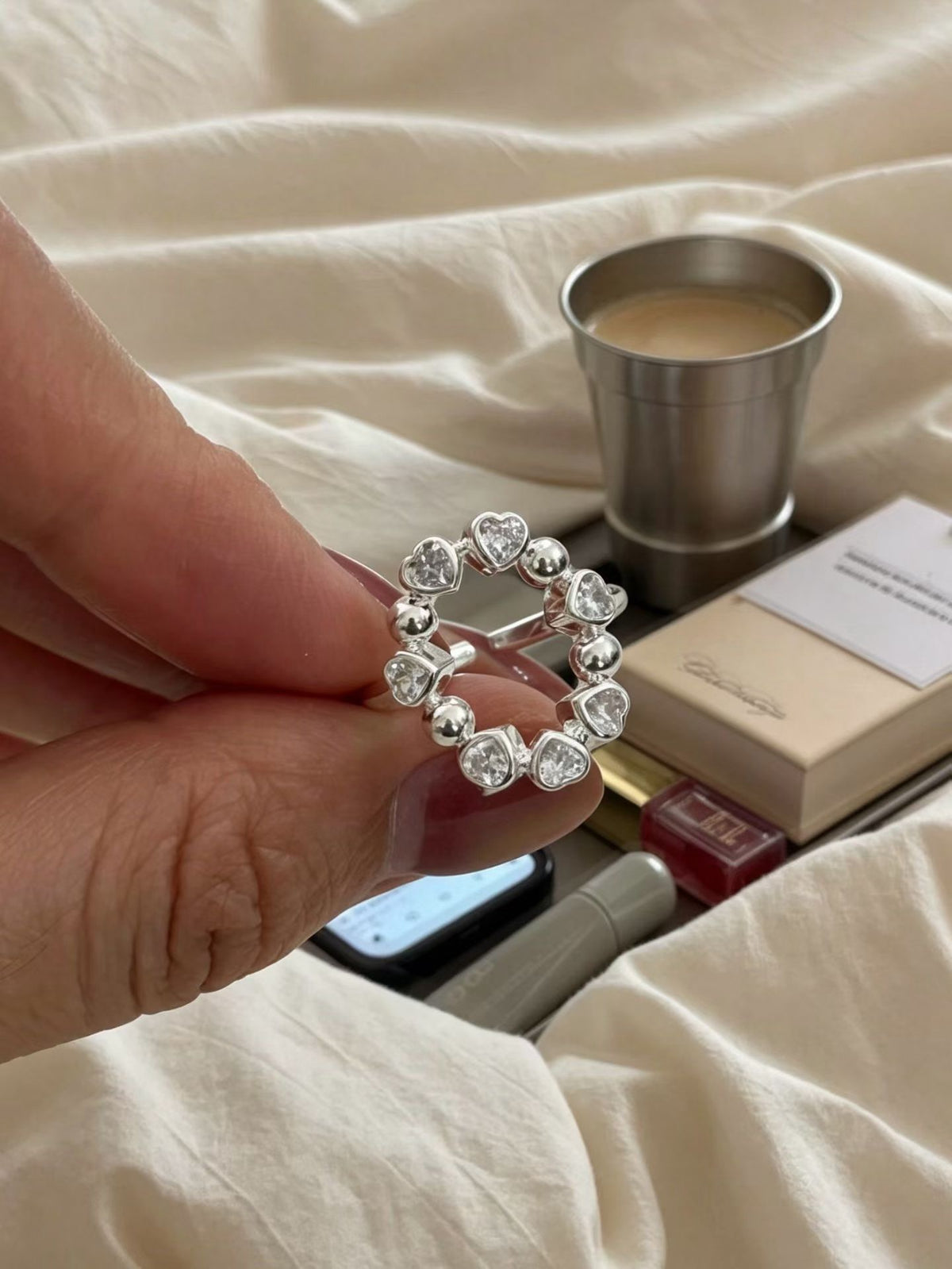 925 Sliver Ring戒子- 心型鑽戒指