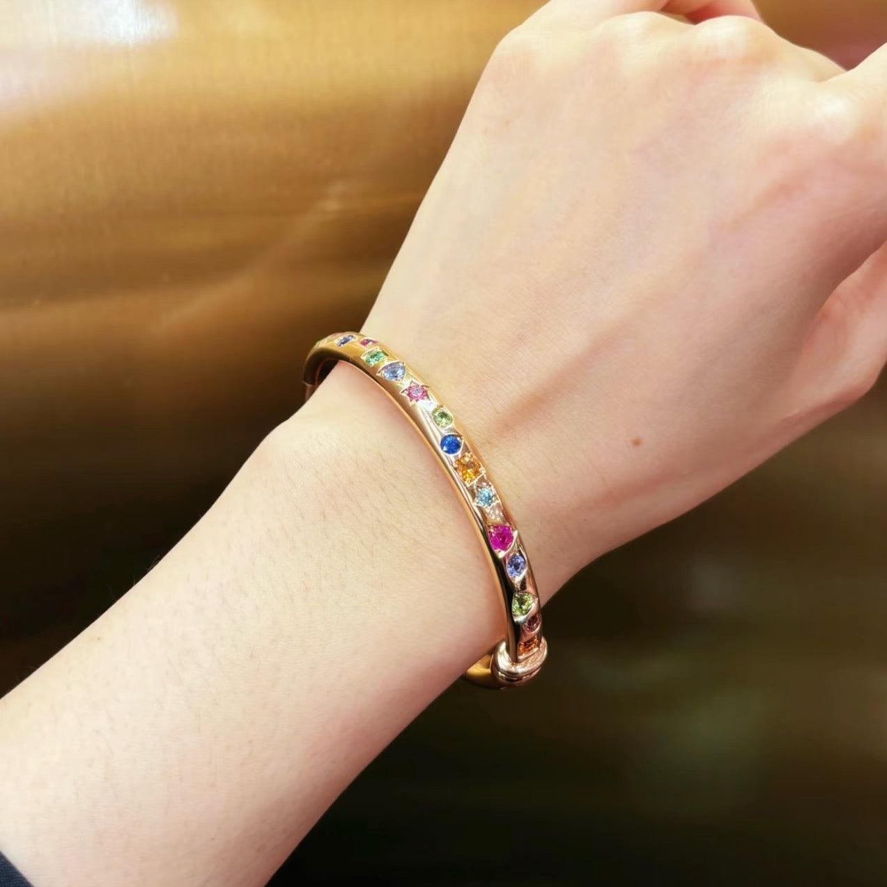 925 sliver bracelet- 七彩寶石手鐲