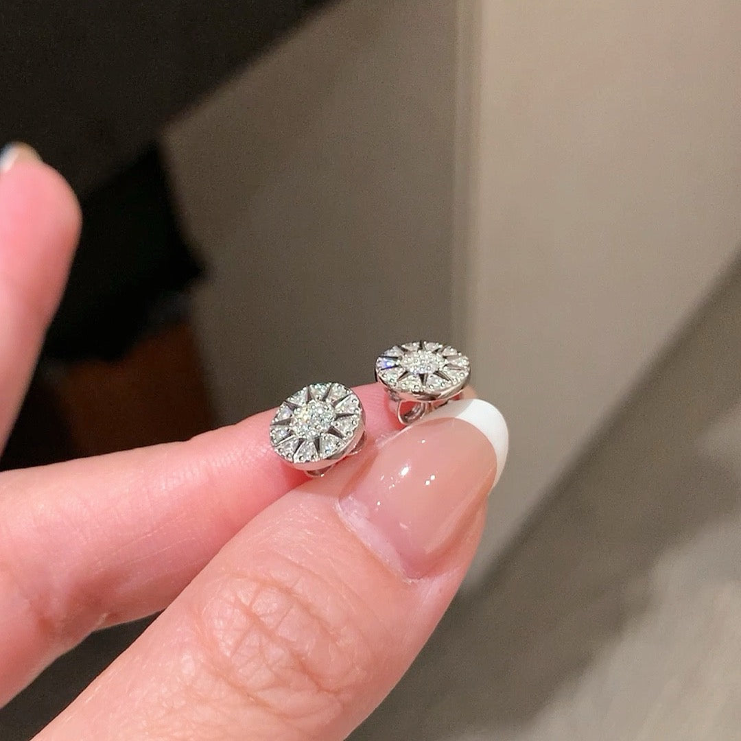 925 Sliver Earring 羅盤鑽石耳釘